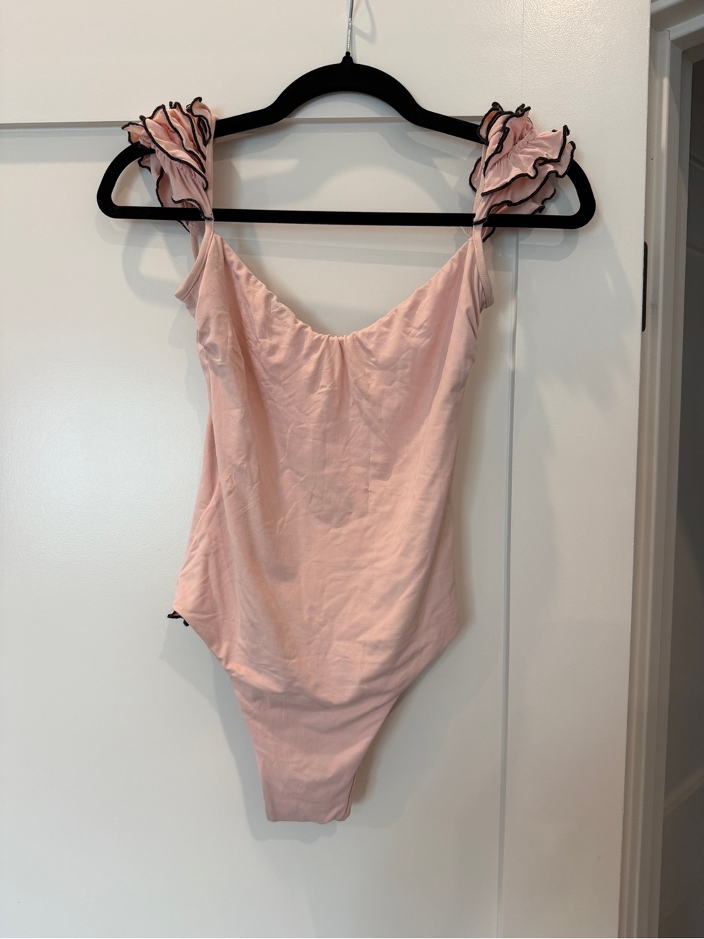 Pink Ruffle-Strap swimsuit made in Italy